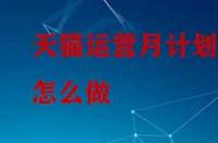 天貓運(yùn)營(yíng)月計(jì)劃怎么做？