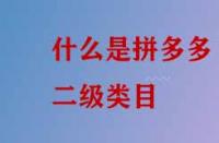 什么是拼多多二級(jí)類目？