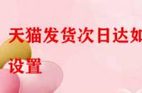 天貓發(fā)貨次日達如何設(shè)置？