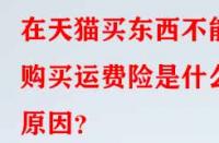 在天貓買東西不能購買運(yùn)費(fèi)險(xiǎn)是什么原因？