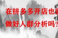 在拼多多開(kāi)店也需做好人群分析嗎？