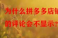 為什么拼多多店鋪的評(píng)論會(huì)不顯示？