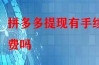 拼多多提現(xiàn)有手續(xù)費(fèi)嗎？除了這個(gè)還有別的費(fèi)用嗎？