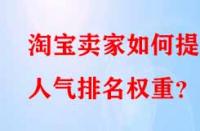 淘寶賣家如何提升人氣排名權(quán)重？