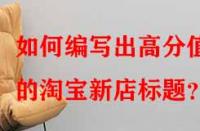 如何編寫出高分值的淘寶新店標(biāo)題？