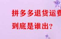 拼多多退貨運(yùn)費(fèi)到底是誰出？