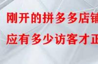 剛開(kāi)的拼多多店鋪應(yīng)有多少訪客才正常？