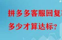 拼多多客服回復(fù)率多少才算達(dá)標(biāo)？