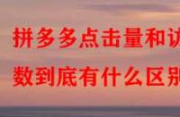 拼多多點(diǎn)擊量和訪(fǎng)客數(shù)到底有什么區(qū)別？