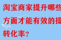 淘寶商家提升哪些方面才能有效的提升轉(zhuǎn)化率？