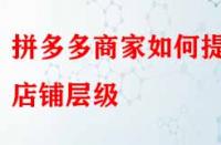 拼多多商家如何提升店鋪層級(jí)？