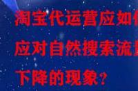 淘寶代運(yùn)營應(yīng)如何應(yīng)對自然搜索流量下降的現(xiàn)象？