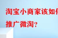 淘寶小商家該如何推廣微淘？