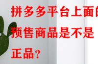 拼多多平臺(tái)上面的預(yù)售商品是不是正品？