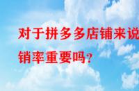 對于拼多多店鋪來說動銷率重要嗎？