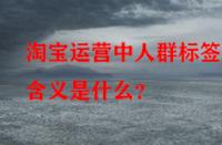 淘寶運(yùn)營中人群標(biāo)簽的含義是什么？