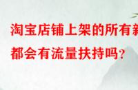 淘寶店鋪上架的所有新品都會有流量扶持嗎？