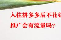 入住拼多多后不花錢(qián)推廣會(huì)有流量嗎？