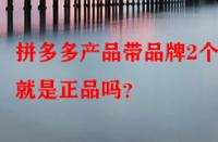 拼多多產(chǎn)品帶品牌2個字就是正品嗎？
