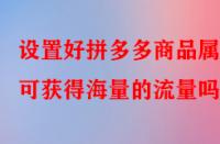 設(shè)置好拼多多商品屬性可獲得海量的流量嗎？